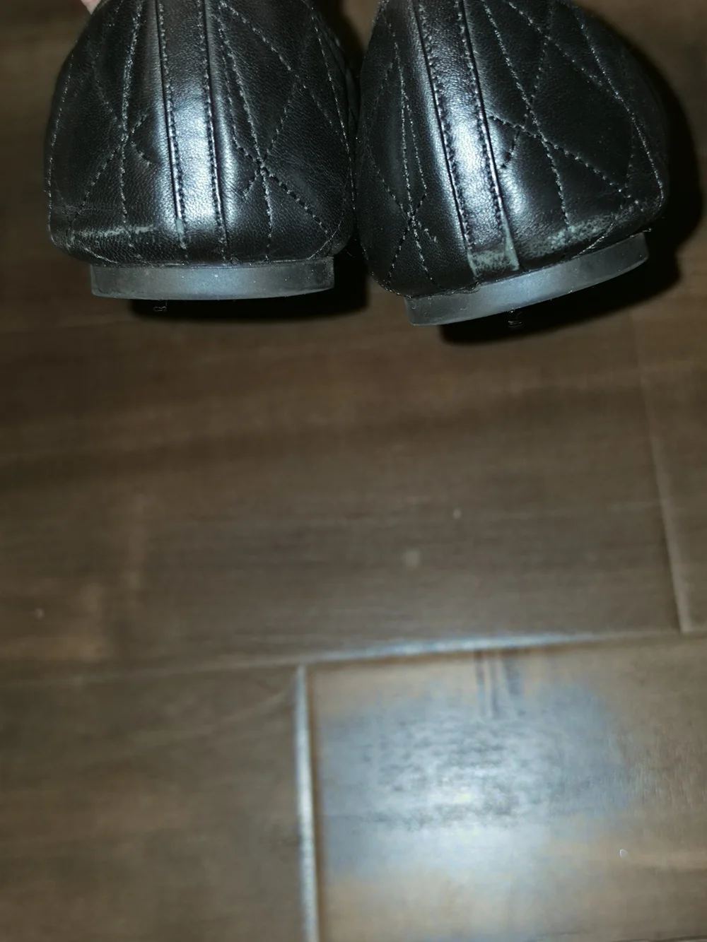 Coach Black Leather Ballet Flats with Bow Detail